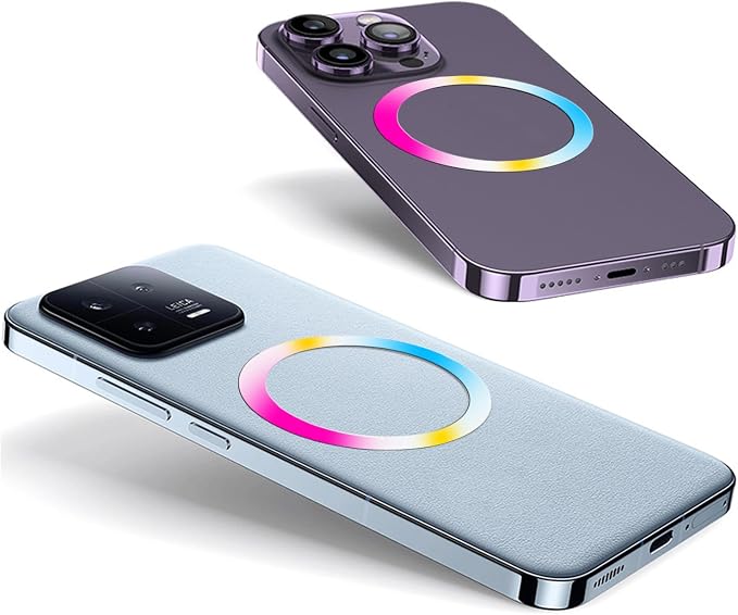 TENOC Universal Metal Ring Sticker, 3Pcs, Rainbow | Compatible with iPhone/Samsung/Android Cellphones, Magnetic Phone Charger/Mount/Holder Conversion - Image 5
