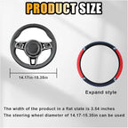 JOYCOURT 15 Inch Bling Soft Leather Car Steering Wheel Cover, Red | Colorful Rhinestones Design, Auto Elastic Protector for Women Girls, Crystal Diamond Car Accessories for Most Cars, SUVs - Image 2