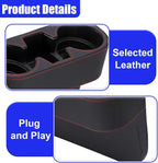 YoRise Car Cup Holder, PU Leather Automotive Cup Drink Holder, Car Seat Gap Filler Storage Box, Multifunctional Front Seat Organizer, Cell Mobile Phone Holder, Coin Bucket (Black) - Image 3