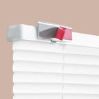 REGAL estate Damage-Free Peel and Stick Door Mini Blinds, White, 25 x 48 in | Damage-free removal, Ideal for renters and smooth doors, PeelMount adhesive design, Light filtering, Cordless 1 in slats by REGALESTATE