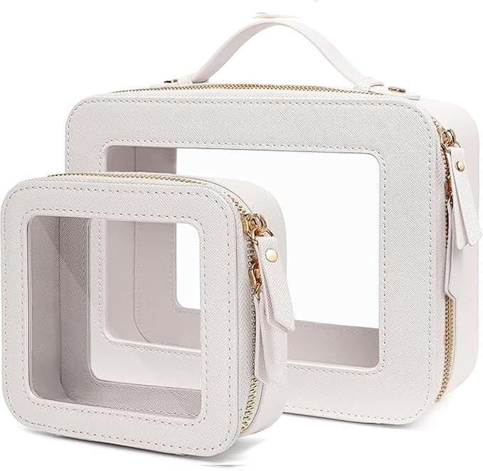 Clear Makeup Bag Small, TSA Approved Portable Toiletry Bag with Zipper Cosmetic Travel Bag Makeup Organizer Case Mini Makeup Pouch for Purse Car Organizer Bag for Women Men by FFpaw