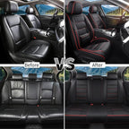 Car Seat Covers Full Set Custom Fit For Toyota Sienna 2021-2026, Black&Red | Lumbar Support, Premium Faux Leather, Breathable, Anti-Slip, Airbag Compatible, Waterproof, Car Seat Protectors, 2 Row-5Seat - Image 6
