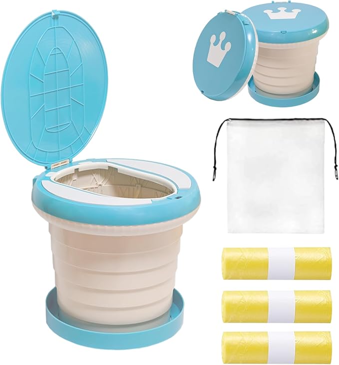 SunnySmile,Travel Potty,Car Potty for Toddler,Portable Toilet for Kids | Portable Toilet for Kids with 45 Liners,for Toddler Travel, Camping, Foldable, Indoor/Outdoor Use by SunnySmile