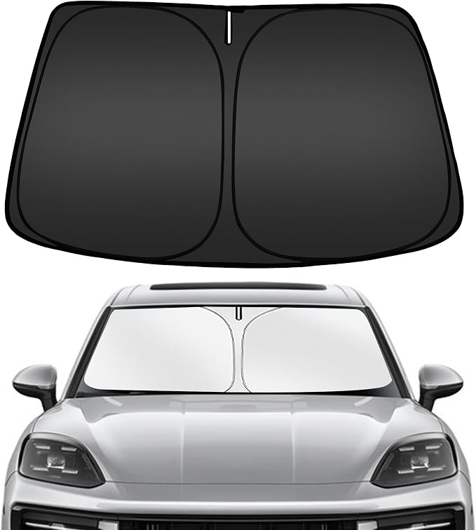 ARISMOTOR Windshield Sun Shade for Porsche Cayenne 2019-2025 | Custom Fit, Foldable, Front Window Sunshade Sun Visor Protector, Block UV Rays, Keep Car Cooler by ARISMOTOR