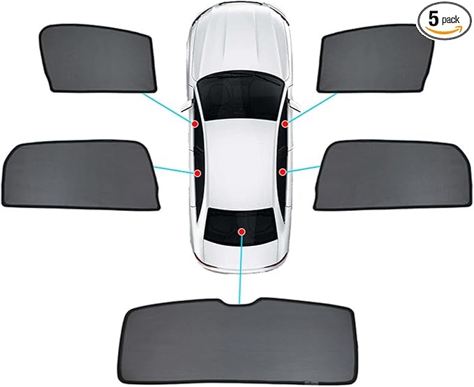 Car Magnetic Sun Protection Curtain 5PCS Suitable for BMW X6 G06 2020 2021 2022 2023 2024 2025 UV Protection, Insect Screen, Rear Passenger Side Window Visor-Black by BoxCheer