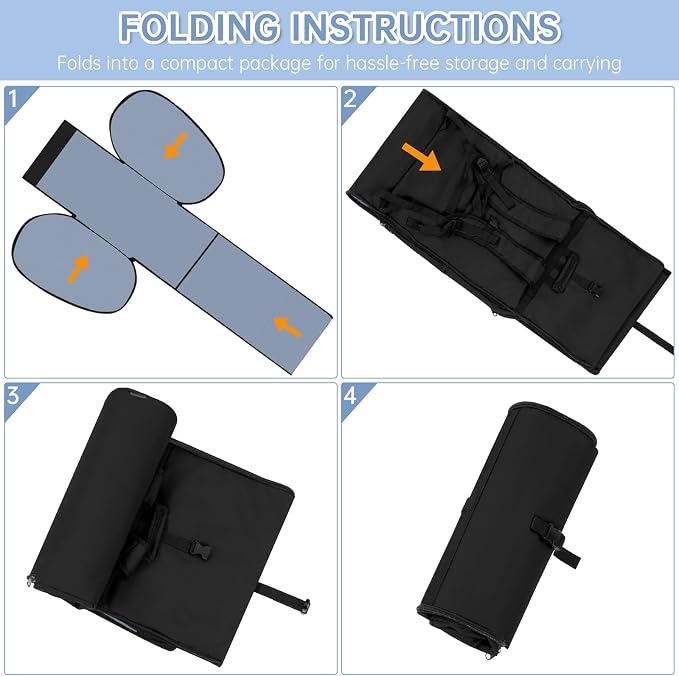 Padded Car Seat Travel Bag Compatible with Doona Car Seat Stroller | Car Seat Travel Bag with Lockable Zipper, Foldable Gate Check Bag for Airplane, Travel for Baby Essentials(Midnight Black) - Image 5