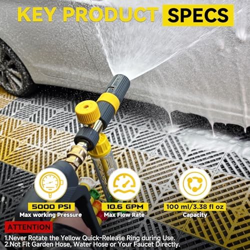 PWACCS Mini Foam Cannon Pressure Washer Gun, 100 ML - Image 6