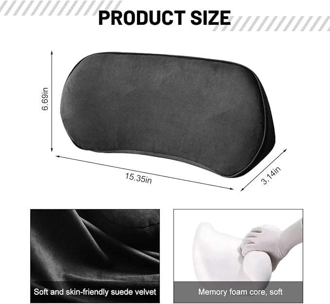 Zpana Car Lumbar Support Pillow, Memory Foam Back Cushion, Black | Memory Foam Lumbar Support Pillow, Lower Back Pain Relief & Sciatica, Comfortable Driver Seat Pad, Universal Seat Cushion - Image 2