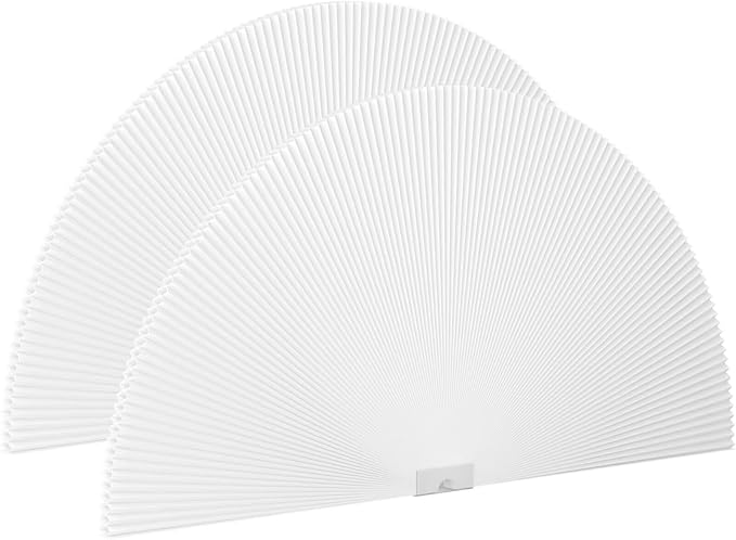 Myshade Arch Window Shades Half Circle Light Filtering Cellular Shades Cordless No Drill Blinds for Windows Half Moon Honeycomb Fabric No Tools Shades Easy Install (2PCS White 36" W X 18" H) by MYSHADE