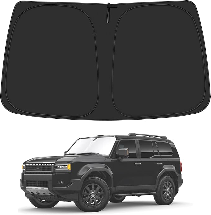 Windshield Sun Shade for 2024 2025 2026 Toyo'ta Land Cruiser Accessories, Foldable Window Sunshade Sun Visor Protector, Front Windshield Sunshade Sun Shield Blocks UV Rays Heat by ULROLIT