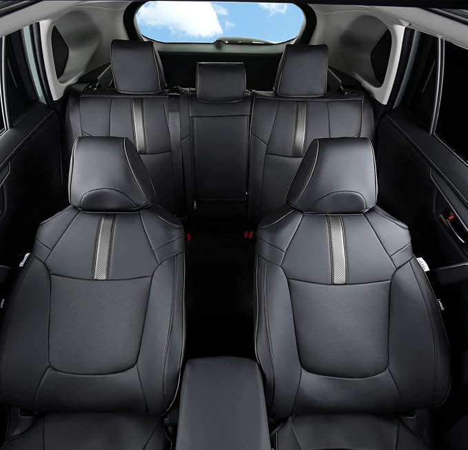 Custom Fit RAV4 (Not for Hybrid) Car Seat Covers Fit for Toyota RAV4 LE Limited XLE Premium 2019 2020 2021 2022 2023 2024 2025 with Waterproof Faux Leather (LU01-XLE, Black) - Image 5