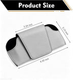 Sunglasses Holder for Car Sun Visor, Leather Car Sunglasses Holder, Auto Visor Accessories Eyeglasses Holder Glasses Storage Case, Universal for Most Cars (Gray) - Image 2