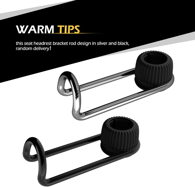 Headrest Hooks for Car, 10KG Ultra High Load Bearing Alloy Concealable Swivel Buckle Design Headrest Pole Hook, Seat Headrest Storage Accessory, SayGoodbye to The Messy Space！ (Black) - Image 8