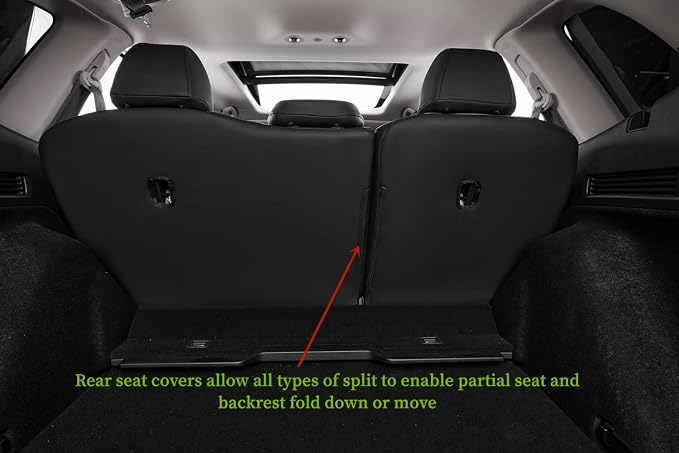 coverdream Custom Seat Covers for 2023-2026 Honda CR-V,Premium Faux Leather Car Seat Cover Set,Full Set Waterproof SUV Seat Protector,Armrest Covers Included(Black/Gray) - Image 7