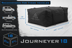 Journeyer 18 Waterproof Rooftop Cargo Carrier Bag, 18 Cubic Feet Vehicle Roof Storage with Straps & Door Hooks, Heavy Duty Car Top Carrier for SUVs, Vans, RVs & Trucks, 48" x 36" x 18" - Image 3