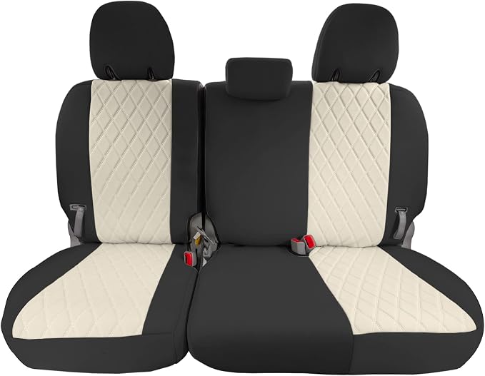 FH Group Custom Fit Car Seat Covers Specifically Made for 2011-2020 Toyota Sienna 7-8 Seater with Ultraflex Neoprene Water Resistant Automotive Seat Covers - 3rd Row Beige by FHGroup