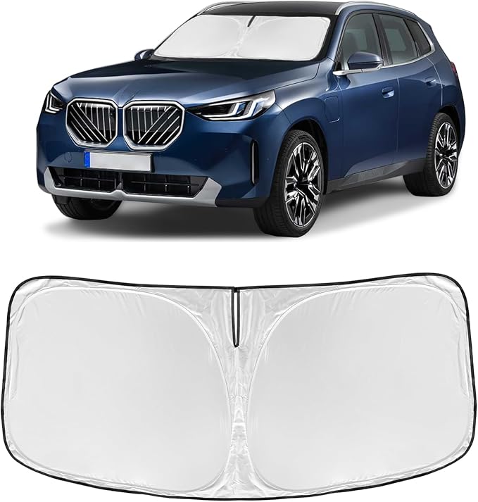 for BMW X3 2025 2026 Windshield Sun Shade - 4 Layers Car Sunshades | Windows Shade Cover Custom Fit X3 Base xDrive35i xDrive28i M Sport 250T Retractable Shade Blocks UV Rays Car Accessories by ZOIBVCARSUNSHADE
