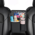 FLORICH Car Organizer Storage Between Seats, Premium Leather Car Mesh Organizer with Waterproof Cup Holder, Car Hanging Storage Bag Pocket Between Seats by FLORICH