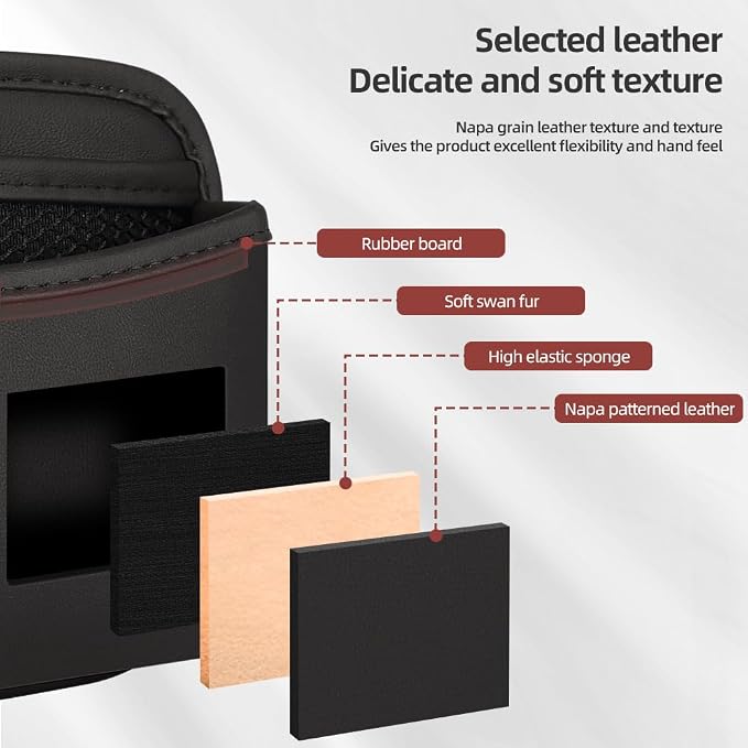 Car Seat Side Pocket Organizer - PU Leather Auto Door Console Mini Storage Bag for Keys, Phone, Sunglasses, Registration, and Documents (Dark Brown) - Image 7