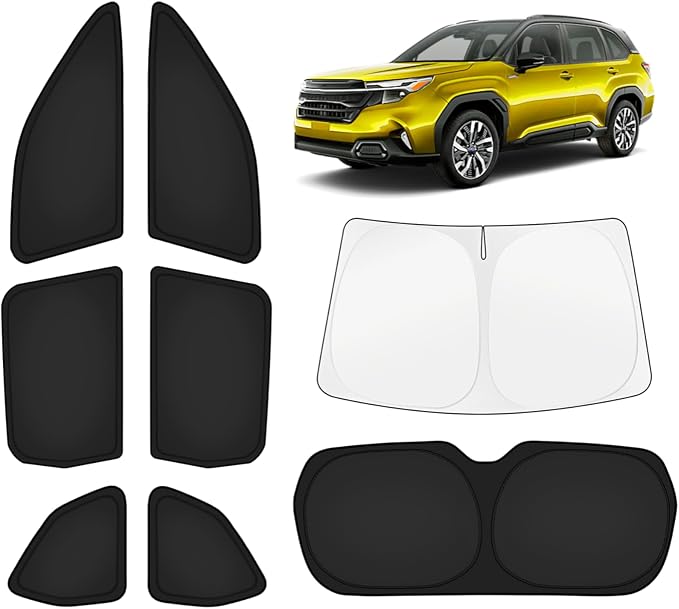KUST Car Window Shades for Subaru Forester 2025-2026 Windshield Sun Shade Side Window Cover UV Block Privacy Protection Accessories for Camping Blackout Rear Back Full Set 8PCS by KUST