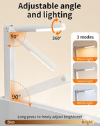 Laptop Desk Bed Table with LED Light,Adjustable Lap Desk Bed Tray,Portable Folding Couch Table Bookstand with Page Clip,Car Rear Seat Sofa Floor Laptop Tray Stand for Adult Kids Reading Writing Eating - Image 6