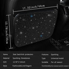 Sparkling Diamond Car Kick Mats Back Seat Protector |Cute Kick Mats Protect from Dirt Mud | Seat Back Protector with Bling Crystal Rhinestone Car Interior Decor Accessories Black 2Pcs - Image 3