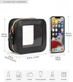 Small Makeup Bag for Purse Mini Cosmetics Bag Clear Cute Cosmetic Pouch for Women with Slip-in Pockets Car Bag for Essentials Accessories for Women Men Square Black - Image 7
