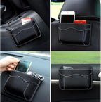 BetterJonny 2 Pcs Car Side Pocket Organizer, PU Leather Car Seat Side Storage Pocket Multifunctional Auto Console Side Storage Bag for Car Interior Organizer - Image 2