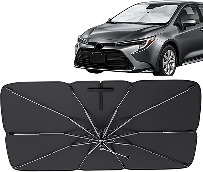 Upgrade Windshield Sun Shade Umbrella for Toyota Camry/Corolla 2000–2026 | Windshield Sun Shade,Foldable Umbrella Reinforced 10-Rib Frame, UV Block Protection Front Window Car Sun Shade by Unknown
