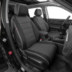 EKR Car Seat Covers for Honda HRV 2019-2022,Leatherette Full Set | Custom Fit for Honda HRV LX 2019-2022 Factory-Like Fit,360°Protection,Faux Leather(Black/Gray) by EKR