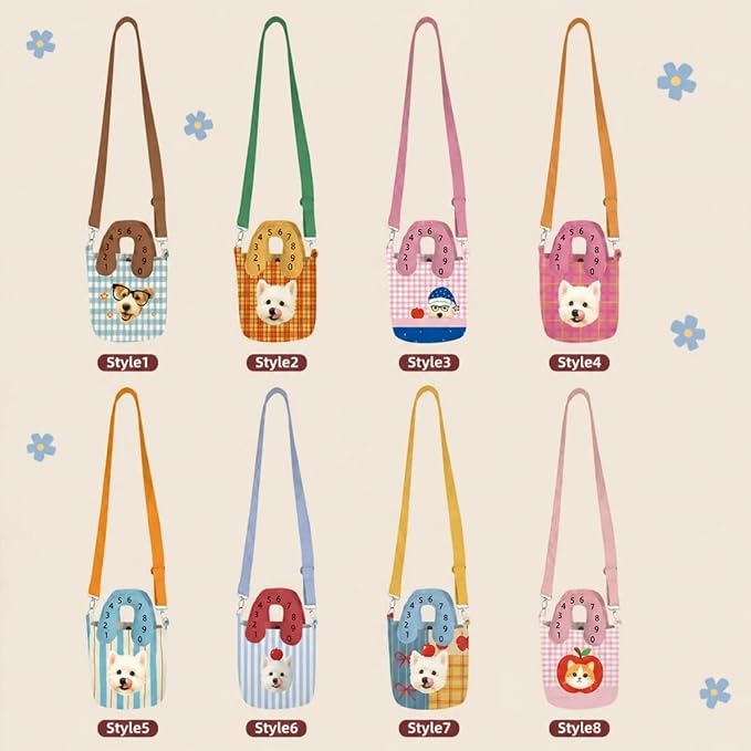 Personalized Pet Portrait Canvas Handbag Custom Dog Cat Mom Gift with Name | Plaid Bucket Bag with Number Handle & Crossbody Strap, Unique Gift for Pet Lovers - Image 7