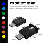 USB Type C LED Ambient Light, 8 Colors RGB LED Car Atmosphere Lamp with Adjustable Brightness, 5V Plug-in USB Night Lights Interior Decoration for Vehicle Home Office - Image 2
