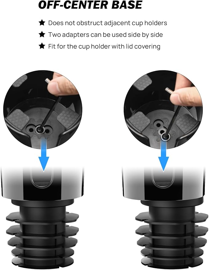 JoyTutus Car Cup Holder Expander, Automotive Cup Attachable Tray with 360° Rotation,Large Cup Holder Adapt Most Regular Cups with 18-40 oz, fit in 2.75-3.25 inch Car Holder - Image 4