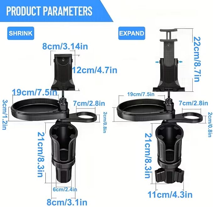 4 in 1 Car Table Tray，360° Rotation Cup Holder Tray for Car ，Mobile Phone Holder Car Cup Holder Tray ， Compatible with Vehicles, Car, Road Trip Essentials - Image 3
