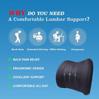 Lofty Aim Lumbar Support Pillow for Car, Car Seat Back Support for Driving | Memory Foam Car Lumbar Support for Driving Seat, Car Back Cushion, Adjustable Straps, Lower Back Pillow, PU Leather, Black - Image 3