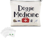 Doggie Medicine Bag with Pill Bags for Travel Medical Med Storage Bags with Zipper Dog Things Canvas Bag for Dog Mom Christmas Birthday Gifts for Doggie Dad Travel Cosmetic Makeup Bags Organizer Pouch by Sisadodo