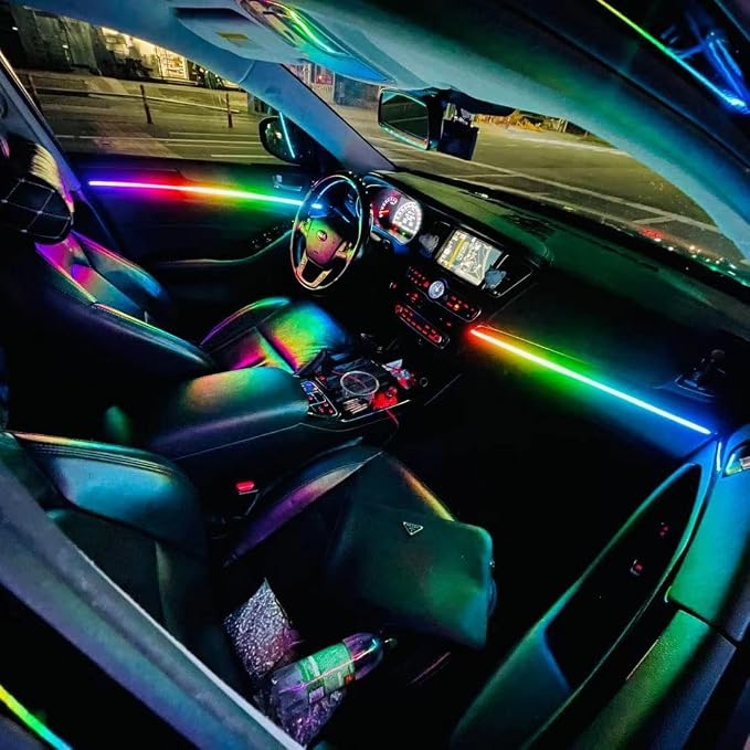 Car Interior led Ambient Lighting, Symphony RGB Car LED Strip Light, 6 in 1 with 204 inches Acrylic Fiber Optic, Multicolor Ambient Lighting Kits, Music Sync Rhythm,Sound Active Function - Image 2