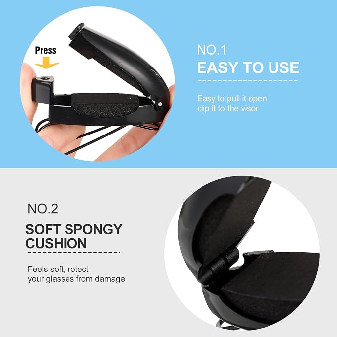 Frienda 30 Pieces Car Sunglasses Holder for Sun Visor Car Clip Bulk, Accessories Interior Eyeglasses Mount Ticket Card Clip Glasses Holder Auto Clip Holder(Black) - Image 3