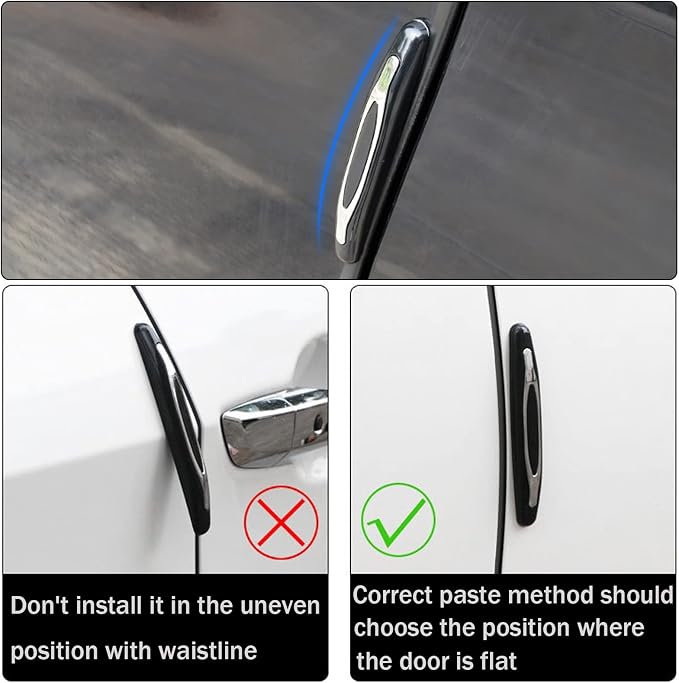 4 Pcs Car Door Edge Guards Car Side Door Protector Suitable for Various Car Pads Door Shock Absorbers-Grey - Image 7