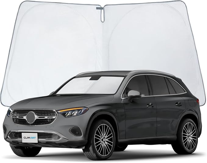 CLIM ART Windshield Sun Shade for GLC 2023-2026, Custom-Fit Foldable Car Sunshade, Vehicle Sun Protector, Front Auto Windshield Cover, Car Accessories - WS2018 by CLIMART
