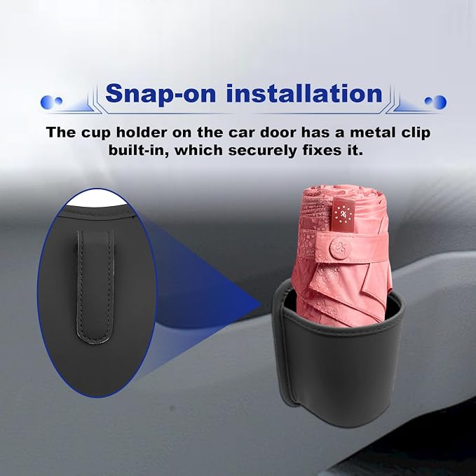 2PCS Large Car Door Cup Holder, Hanging Automotive Back Seat Bottle Holders, Waterproof Scratch-Resistant Car Window Cup Holder, Clip-On Auto Organizer Accessories for Beverage Holder(Black) - Image 5