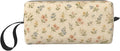 Small Floral Small Makeup Bag for Women, 600D Oxford Travel Pouch | Small Floral Cosmetic Pouch with Double-Sided Print and Foam Padding for Women, Travel, Gym, Weekend Trips and Daily by OLUSENMO