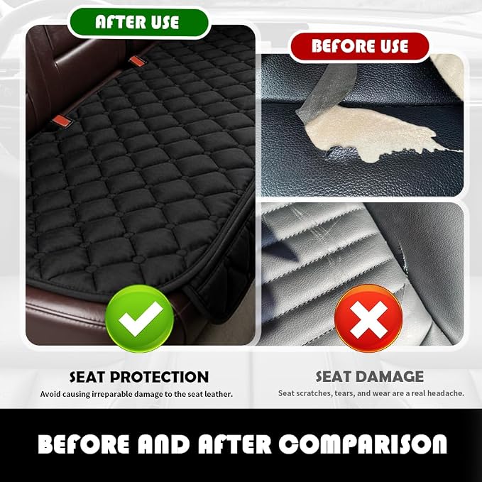 Plush Soft Car Seat Covers Rear Seats,Anti-Slip & Comfortable Car Seat Cushion with Storage Pockets,Universal Cars Seats Pad Cars Interior Accessories for SUVs,Trucks（Rear） - Image 3