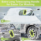 65”165cm Car Wash Brush Long Handle Soft Bristle Scrub Cleaning Mop with 4 Hand-held Places Extendable Washing Brushes Broom Kit for RV Boat Truck SUV Caravan Solar Panel House Siding,Sweep Snow - Image 3