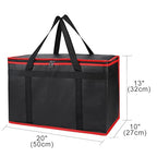 Bodaon Insulated Food Delivery Bag, XX-Large Reusable Grocery Shopping Bags, Picnic Cooler Bag Zipper/Zippered Top Cold, Black with Red Edge, 1-Pack | Reusable Grocery Shopping Bags, Picnic Cooler Bag, Zipper/Zippered Top Cold, Commercial Catering Pizz... - Image 3