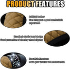 JOYCOURT 15 Inch Bling Soft Leather Car Steering Wheel Cover, Beige | Colorful Rhinestones Design, Auto Elastic Protector for Women Girls, Crystal Diamond Car Accessories for Most Cars, SUVs - Image 4
