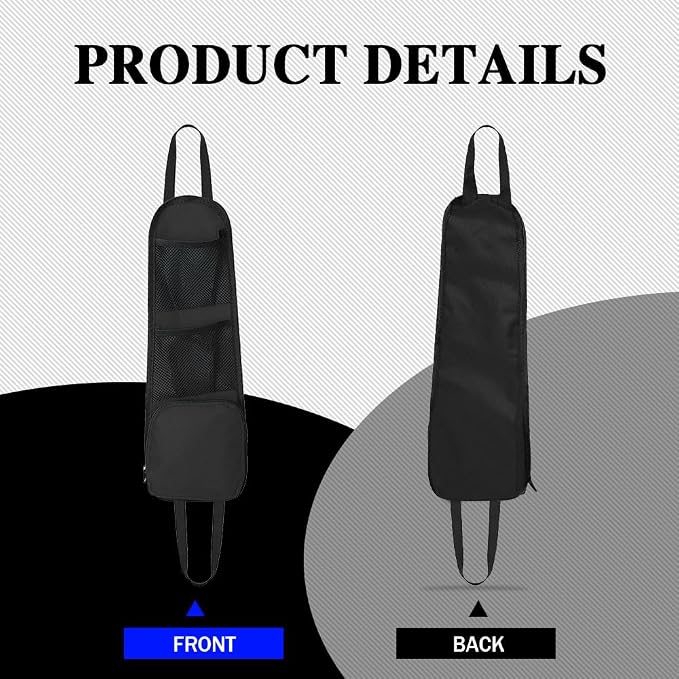 2PCS Car Seat Storage Hanging Bag, Multi-Pocket Seat Side Organizer, Front Seat Hanging Bags with Mesh Net Pockets, Universal Car Accessories for Most Vehicles to Hold Mobile Phone Wallet Glasses - Image 3