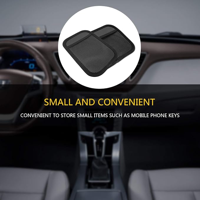 INNOLIFE Car Net Pocket Side Clutter Scattered Storage Phone Holder Strong Paste Organizer 8"x5.75"(1pcs L+1 pcs S) - Image 8