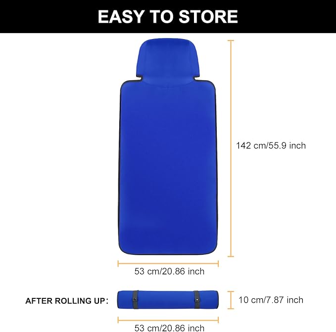 Neoprene Waterproof Car Seat Cover, Royal Blue 1pc, Non-Slip | Car Seat Protector, Sweat-proof, Universal Fit SUV & Truck, Machine Washable, For Gym, Yoga, Pets, Workout, Beach, Swimming - Image 5