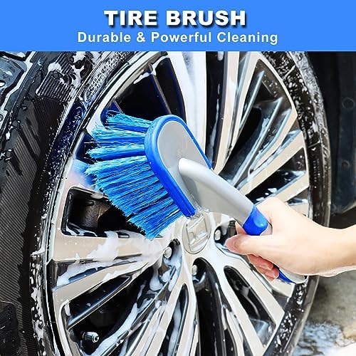 62'' Car Wash Brush with Long Handle, Car Wash Kit with Tire Brush, Tower, Window Squeegee, Chenille Microfiber Car Wash Mop Mitt, Car Cleaning Brush Kit Supplies for Car, Truck, SUV, RV - Image 5
